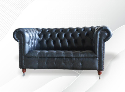 Chesterfield Polster Couch Leder Couchen Sofa Garnitur Zweisitzer Sofas Samt Neu